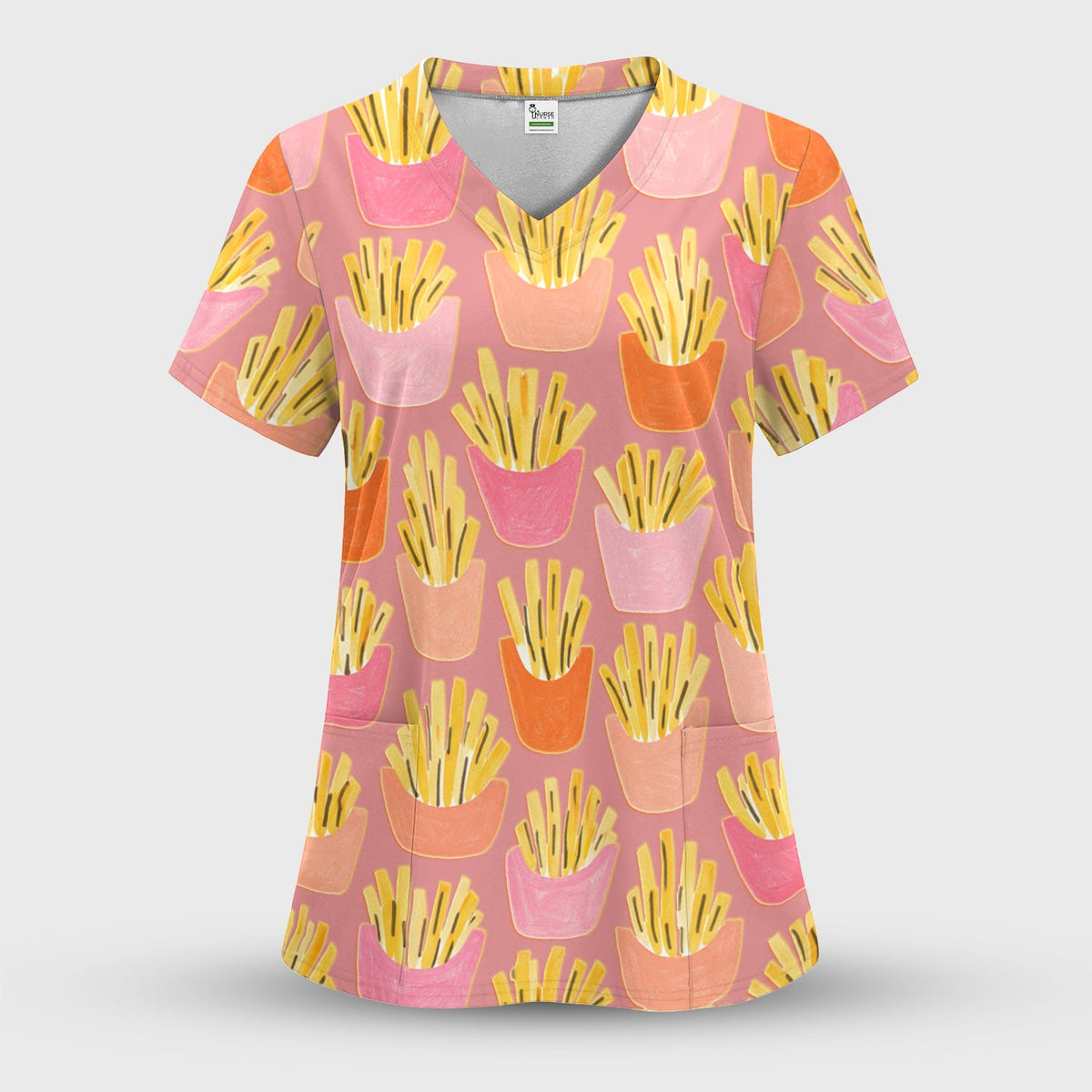 French Fries Nurse Scrub Set