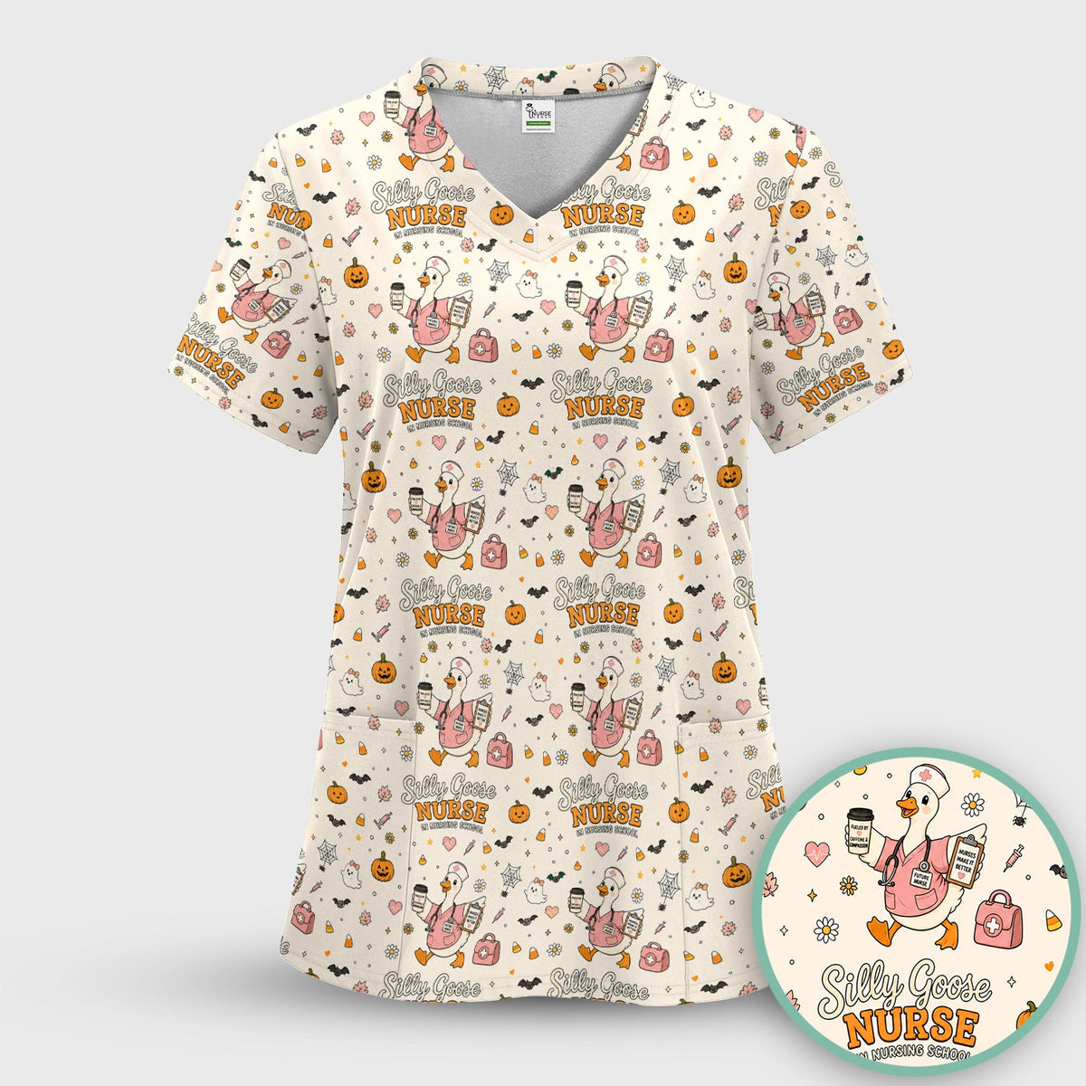 Silly Goose Nurse Scrub Top - Halloween Gift