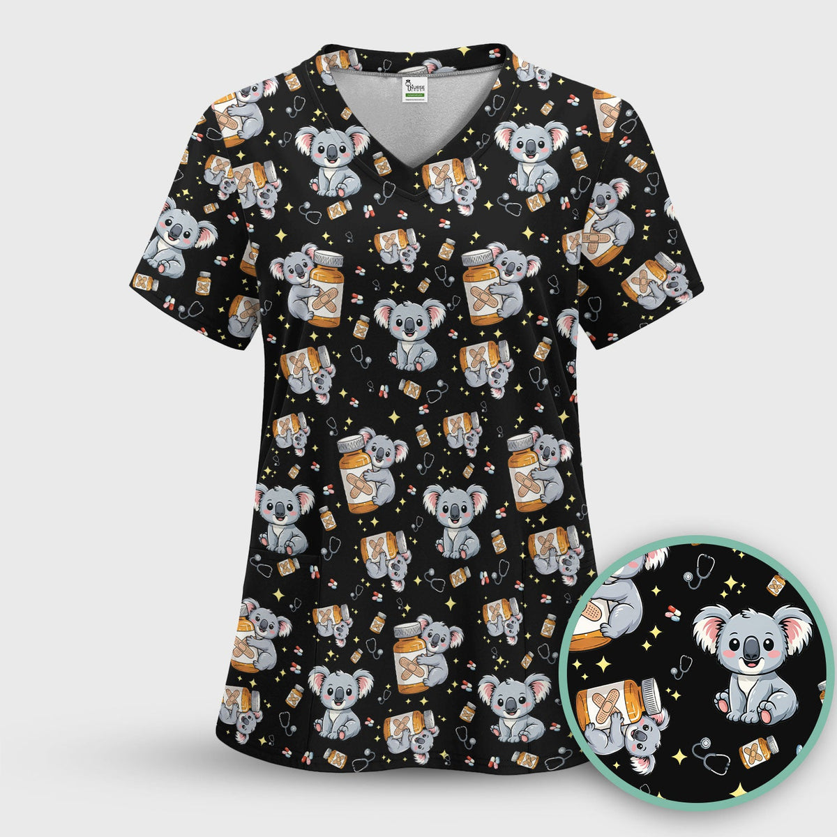 Koala Bandage Medicine Nurse Scrub Set
