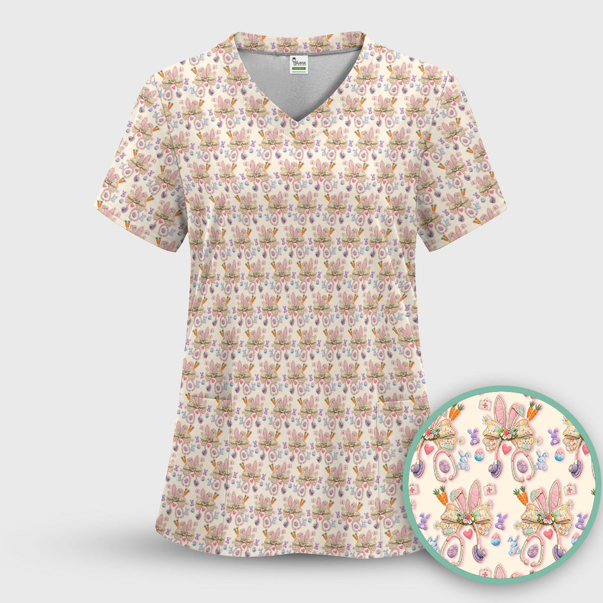 Bunny Stethoscope Nurse Scrub Set - Easter Gift