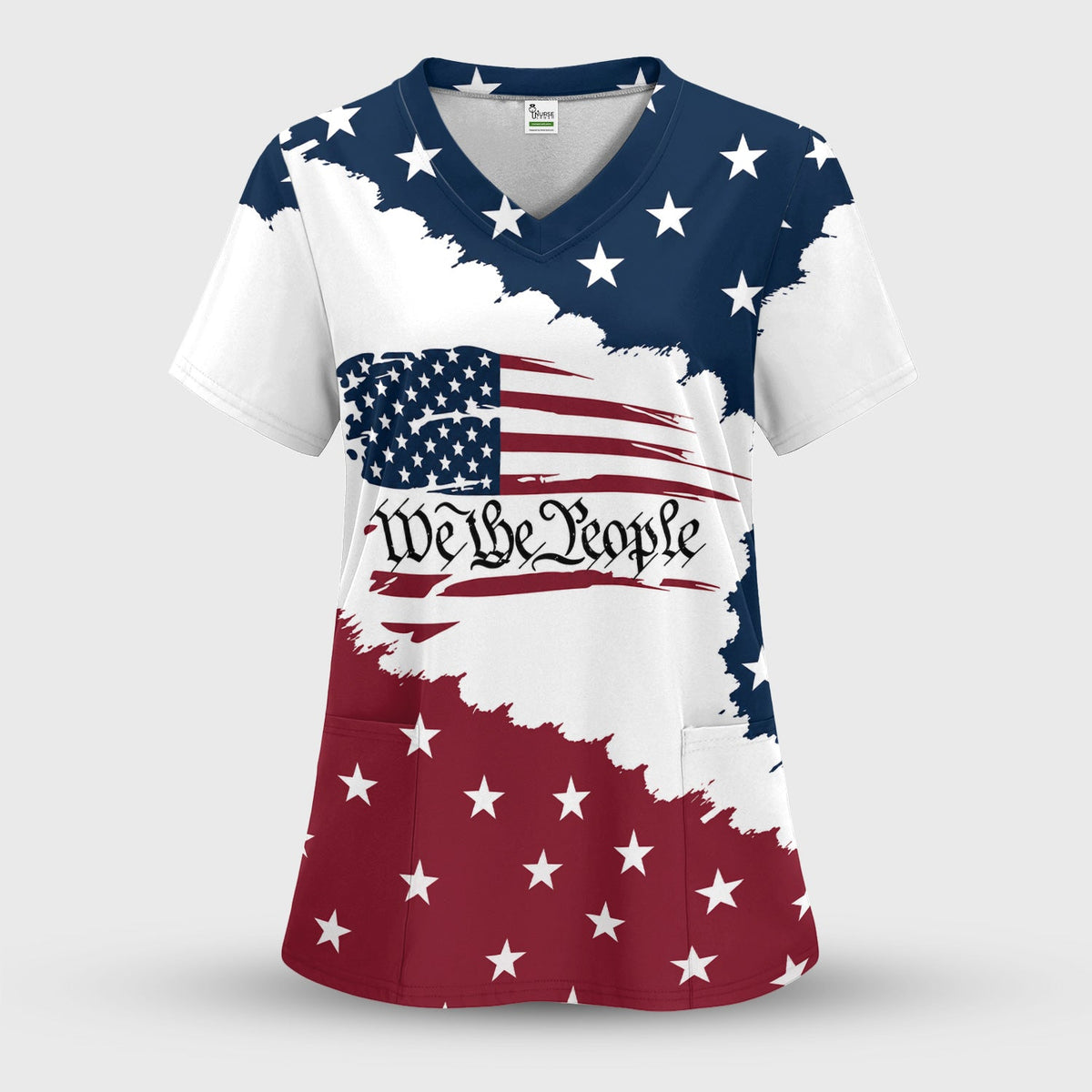 We Be People Flag Nurse Scrub Set