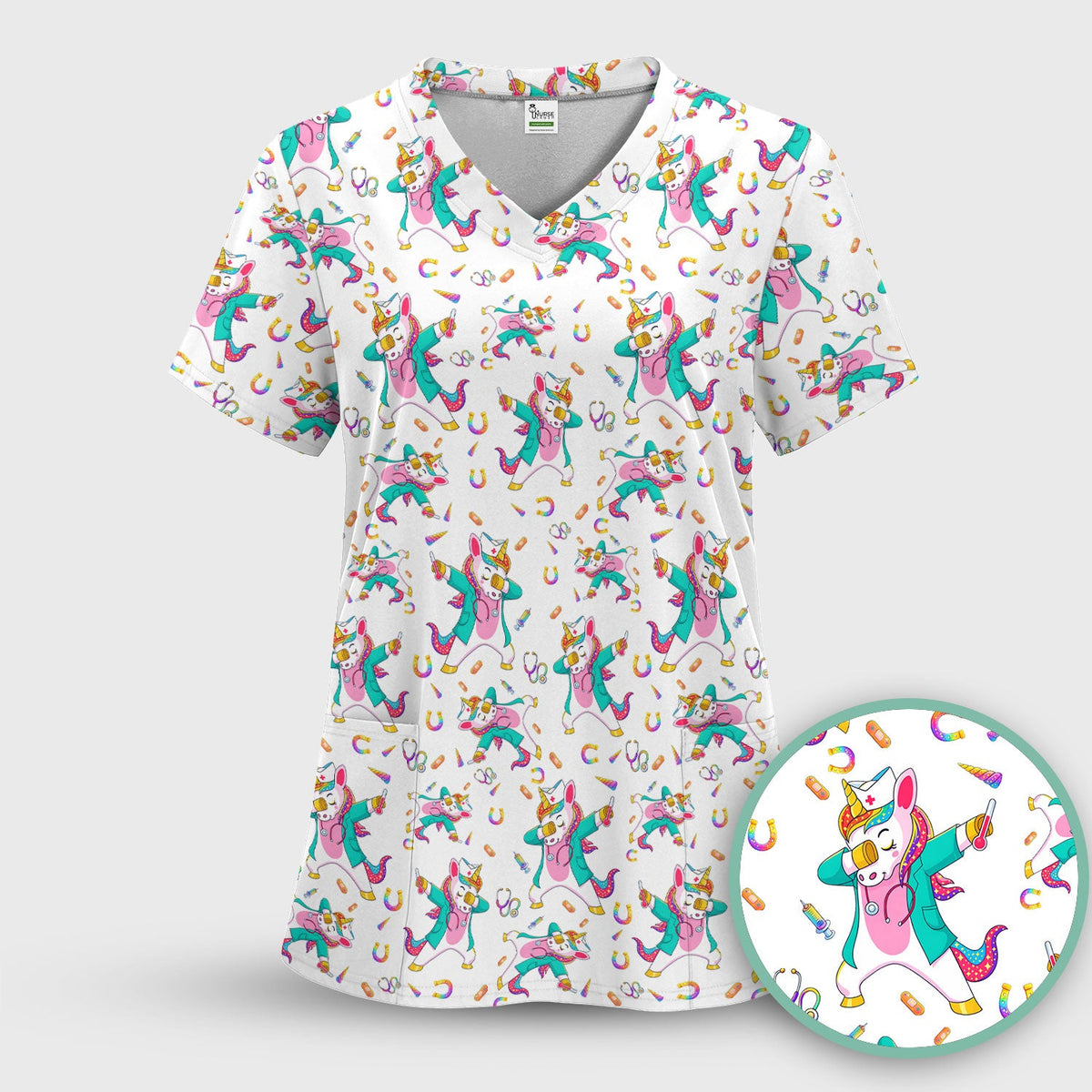 Unicorn Dance Nurse Scrub Set