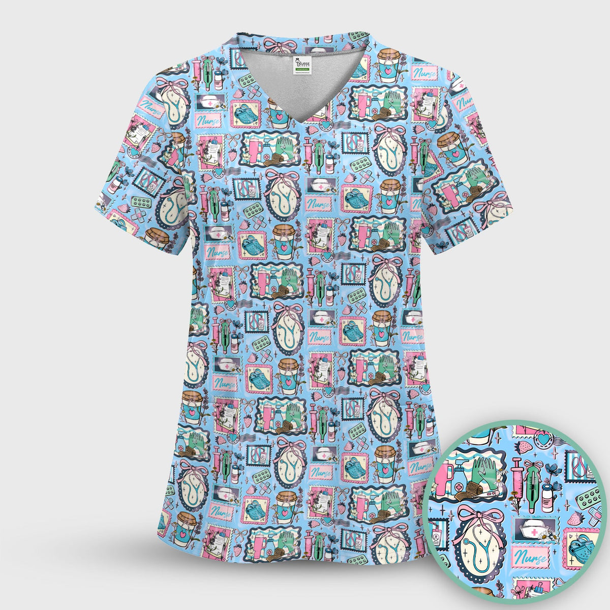 Stethoscope Syringe Frame Nurse Scrub Set