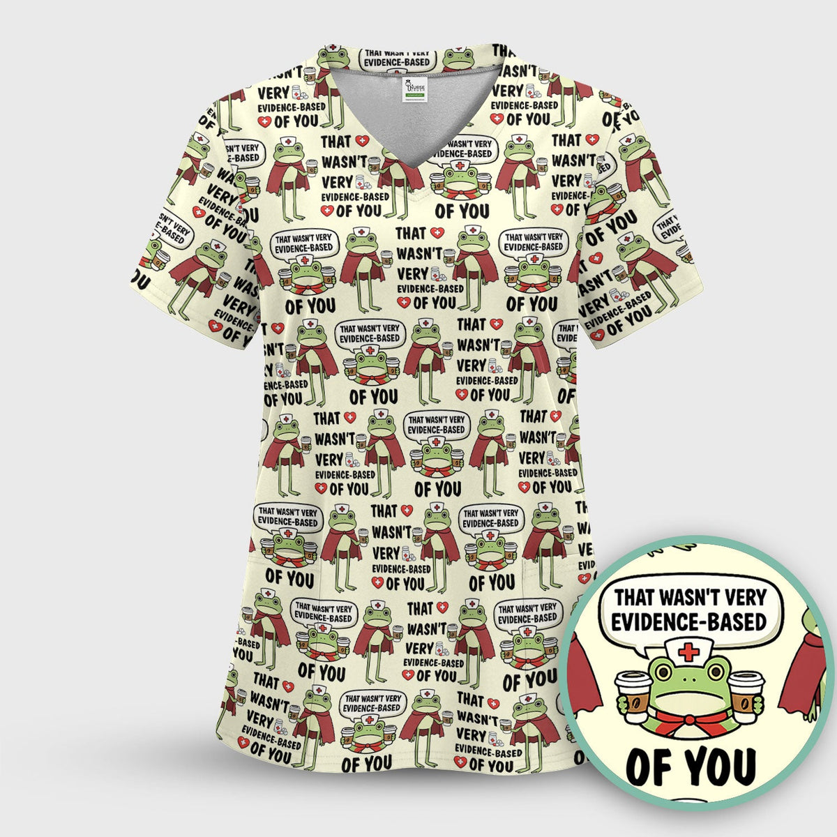 Funny Frog Nurse Quote Medical Pattern, Women's Scrub Set