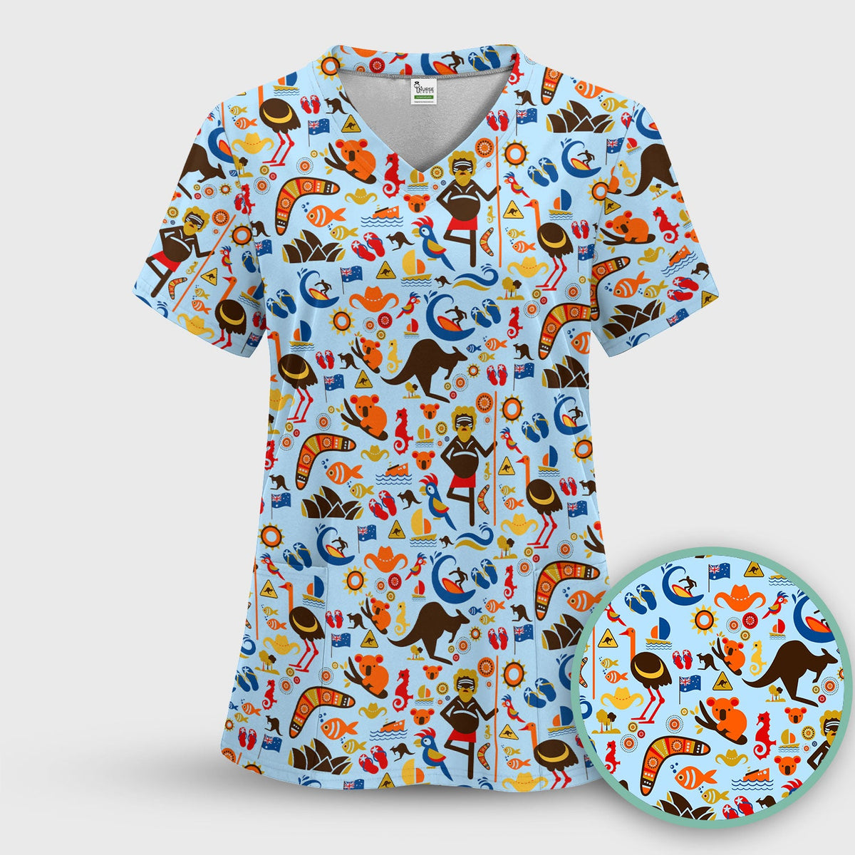Indigenous Inspired Icon Nurse Scrub Set