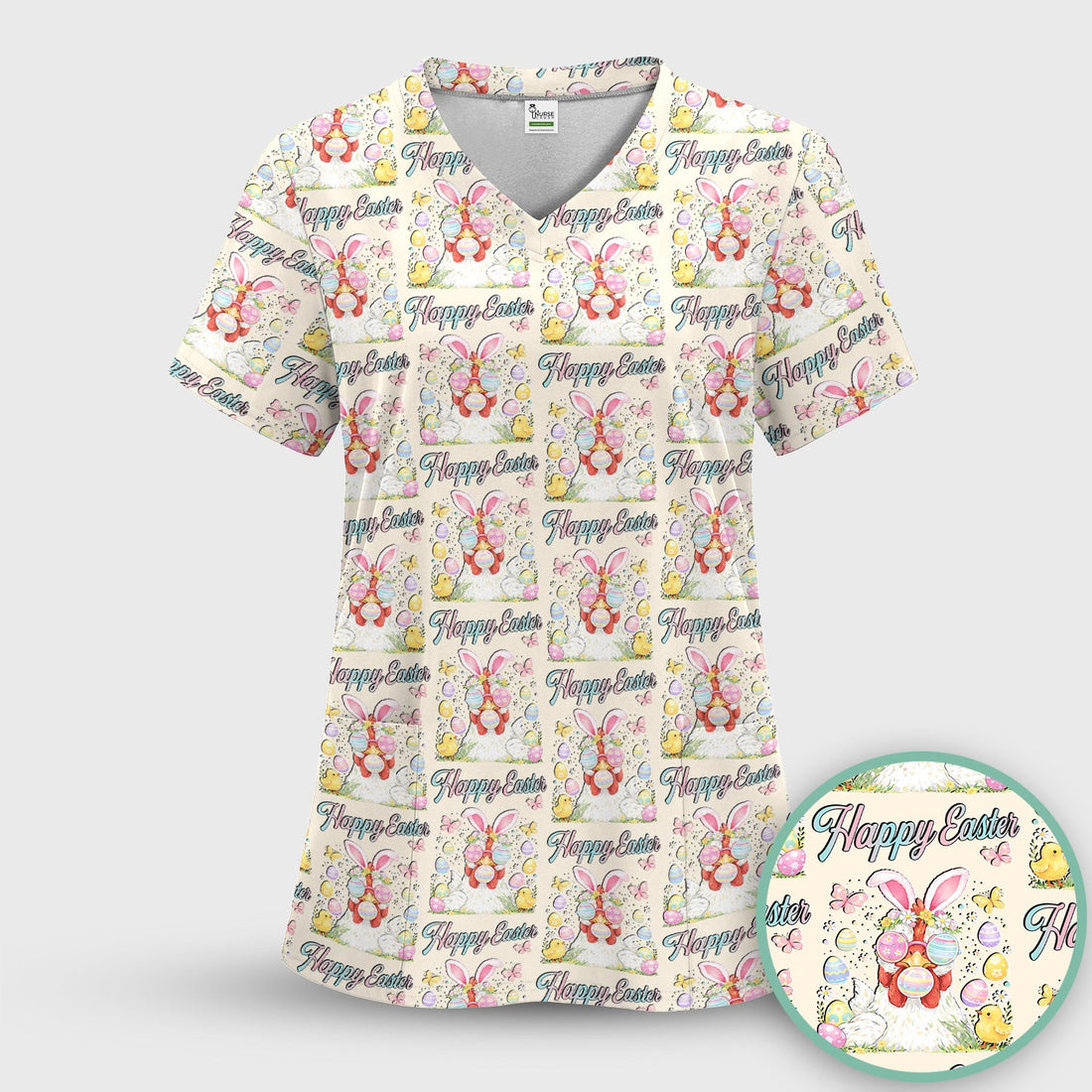 Bunny Eggs Nurse Scrub Top - Easter Gift