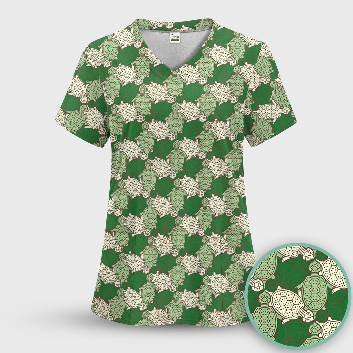 Green Sea Turtle Shell Nurse Scrub Set