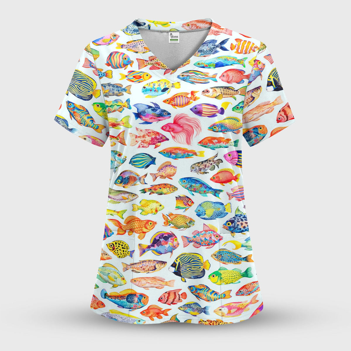 Colorful Tropical Fish Nurse Scrub Set