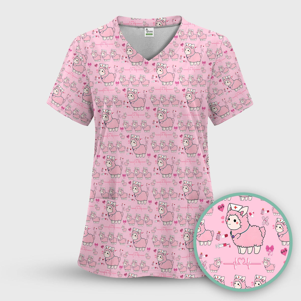 Llama Ain't Got Time For Your Drama Nurse Scrub Top