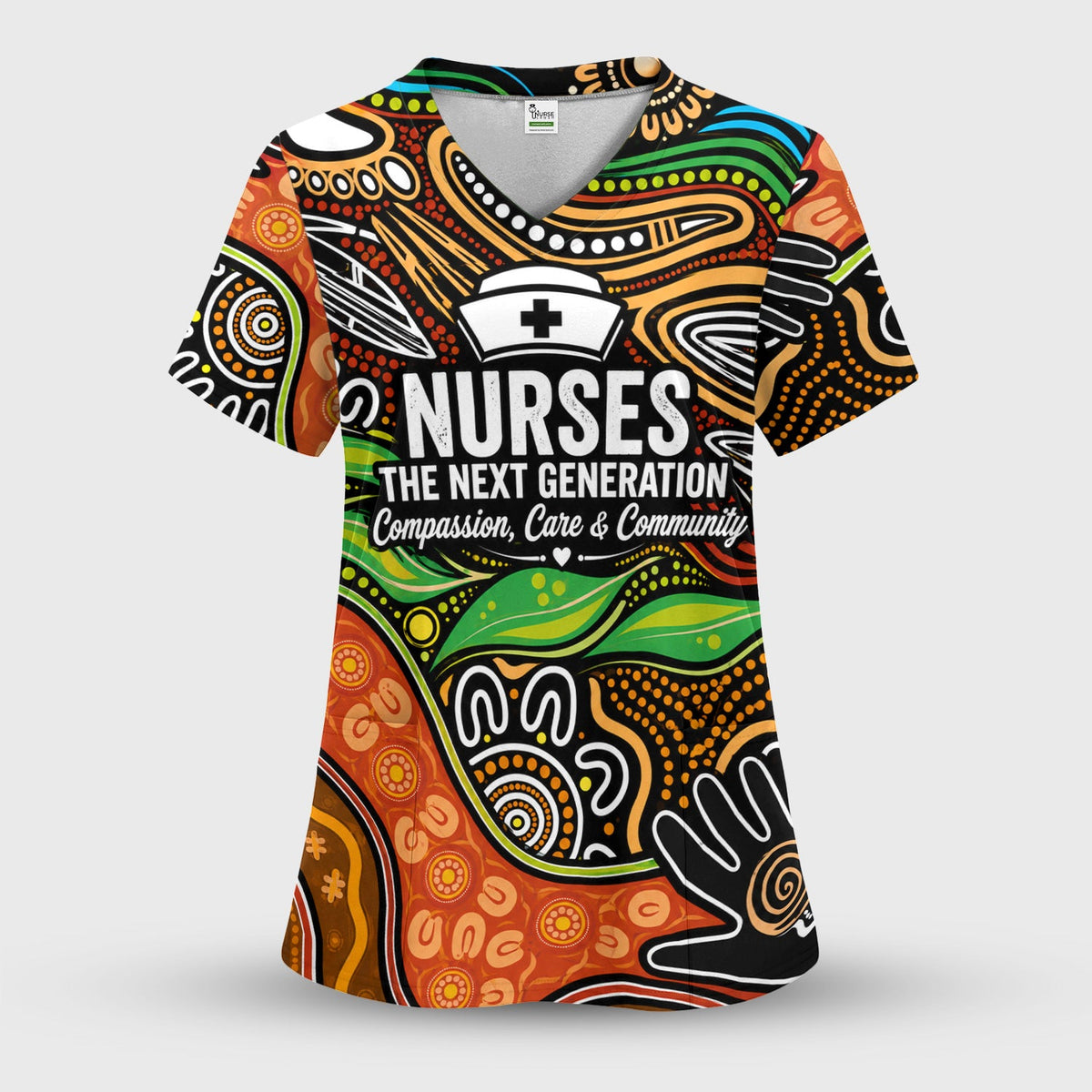 Dot Art Nurse Quote Scrub Set