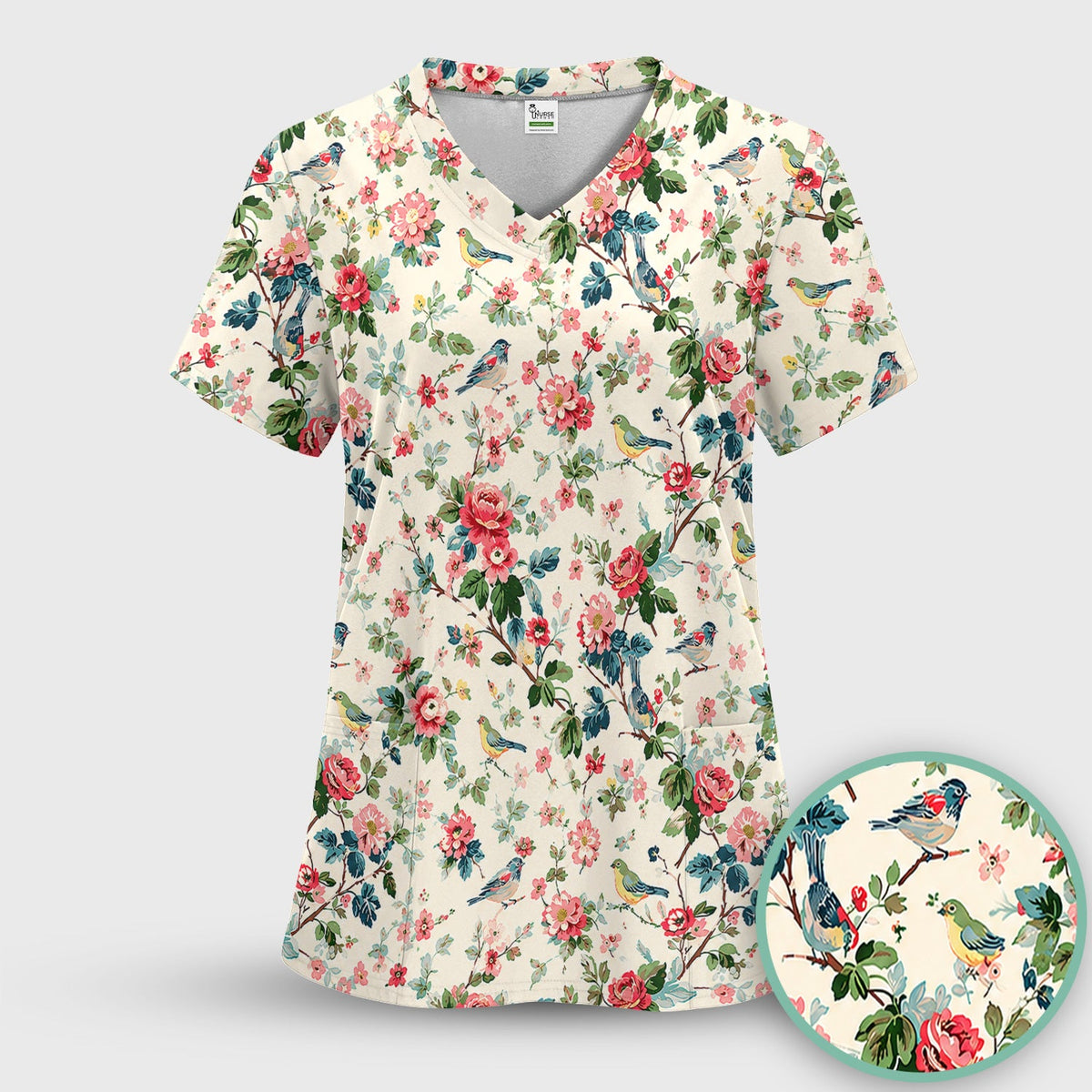 Songbird Rose Garden Nurse Scrub Set