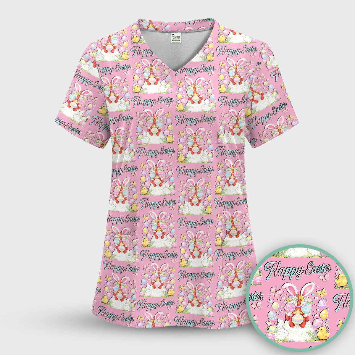 Bunny Eggs Nurse Scrub Set - Easter Gift