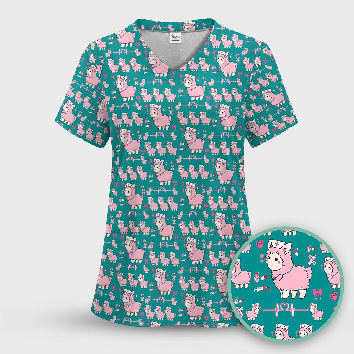 Llama Ain't Got Time For Your Drama Nurse Scrub Top