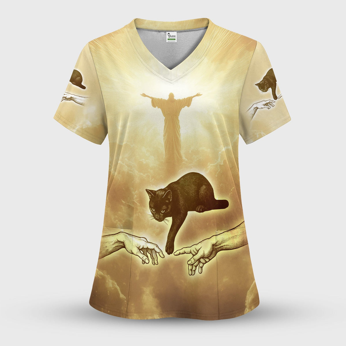 Golden Angel Cat Nurse Scrub Set