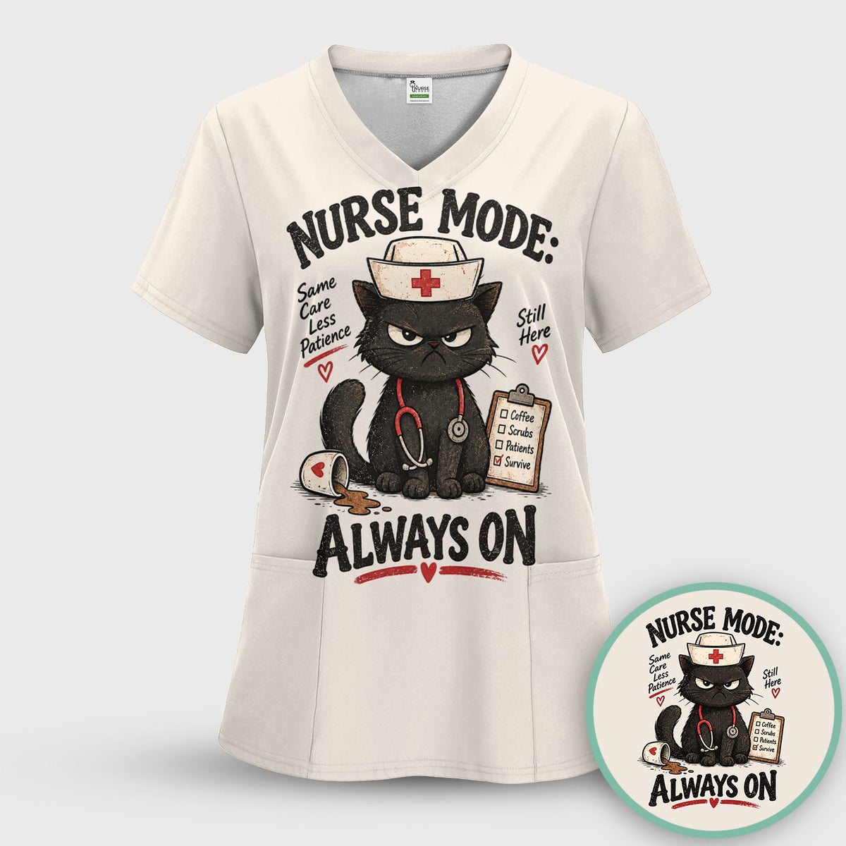 Nurse Mode Always On Black Cat Shirt