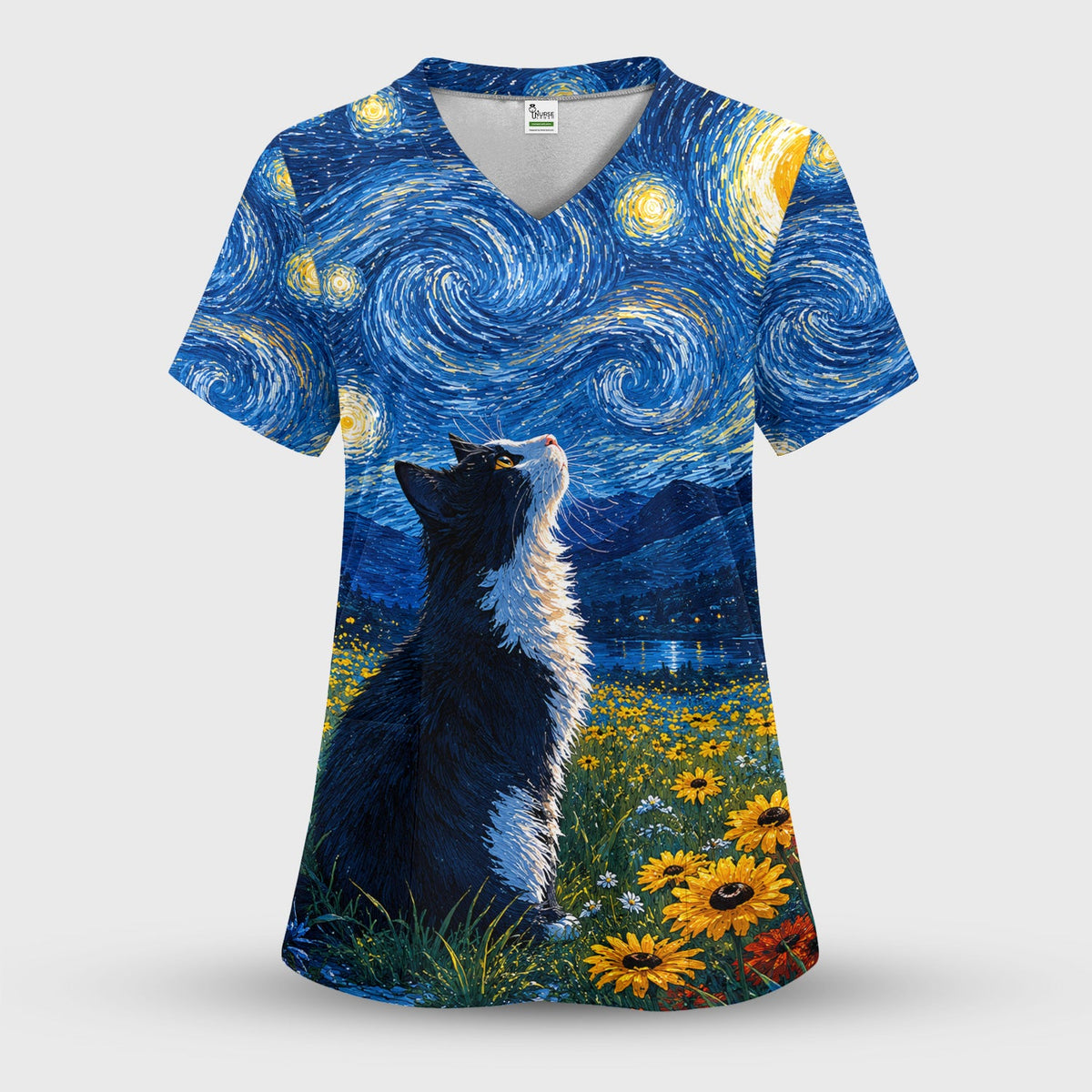 Starry Cat Veterinary Nurse Scrub Set
