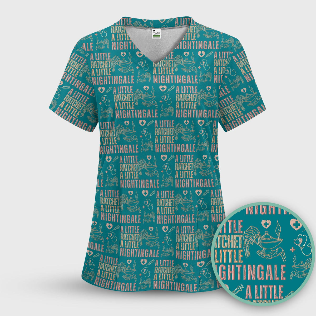 A Little Ratchet A Little Nightingale Women's Scrub Set, Breathable Med Uniform