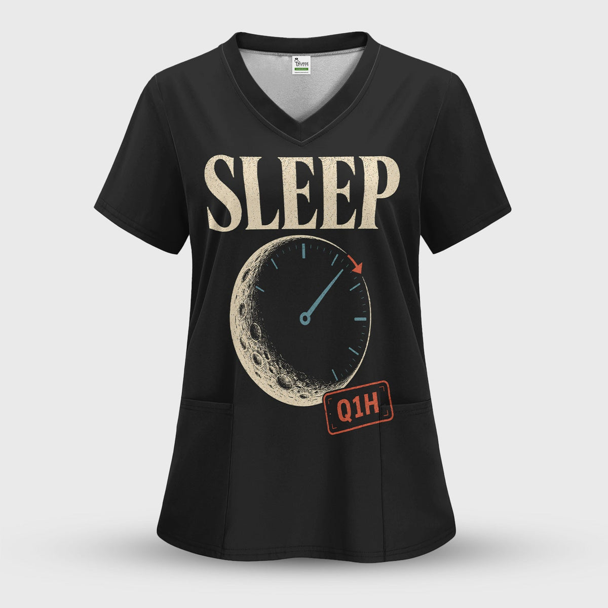 Sleep Q1H Night Shift Nurse Scrub Top