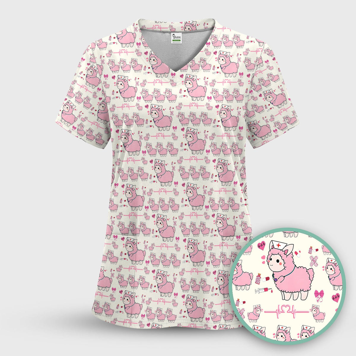 Llama Ain't Got Time For Your Drama Nurse Scrub Top