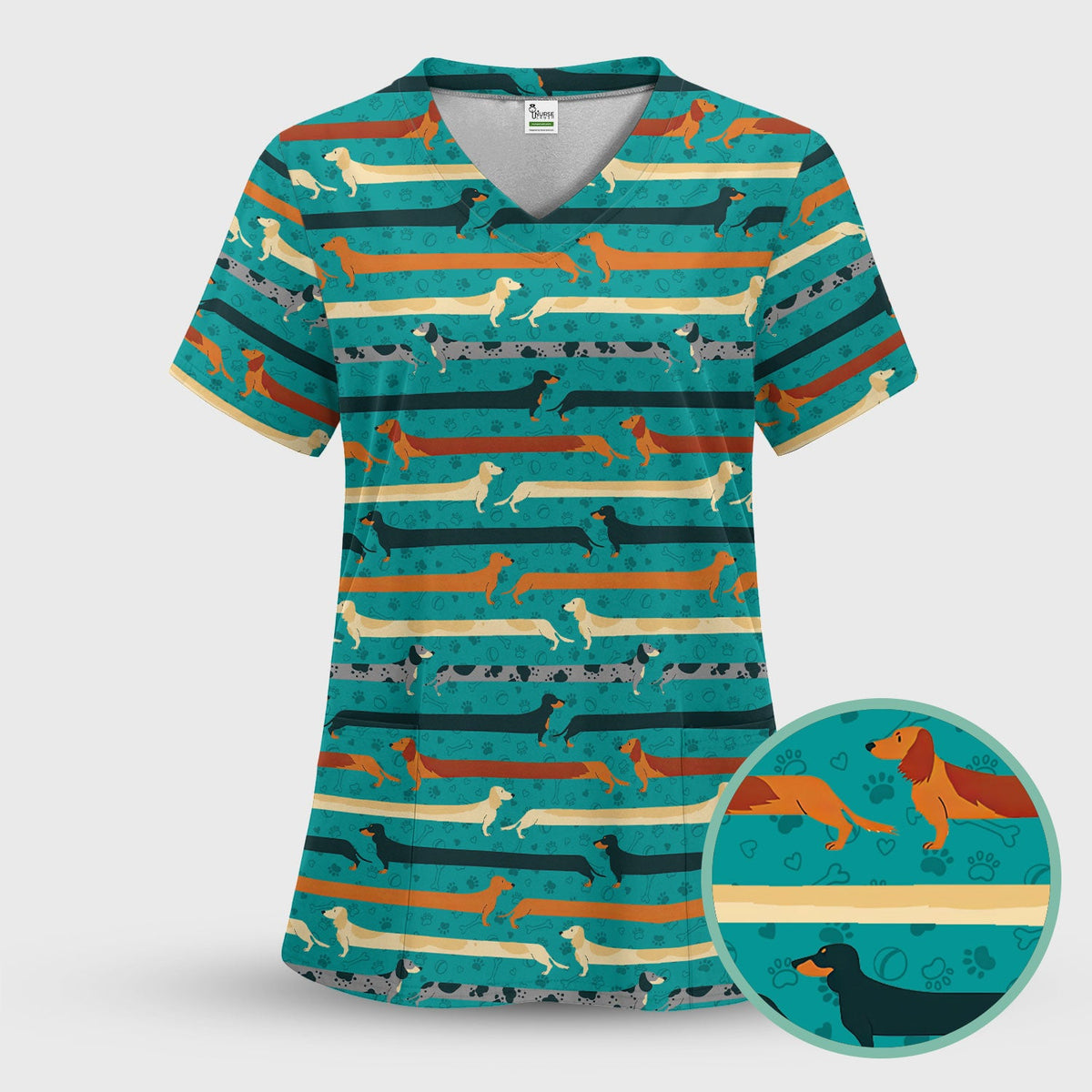 It's Been A Long Day Dachshund Nurse Scrub Top