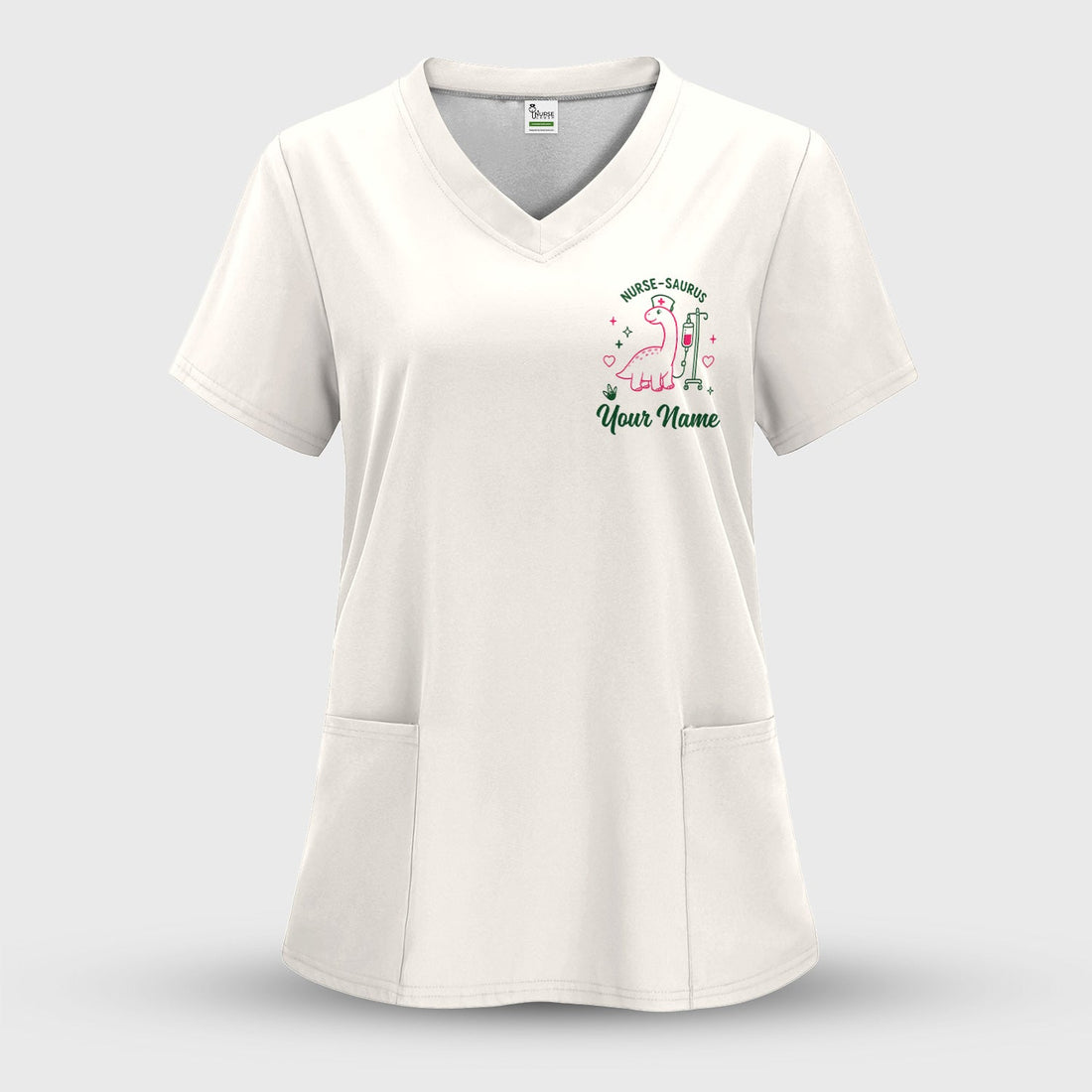 Personalized Dinosaur Nurse Scrub Top