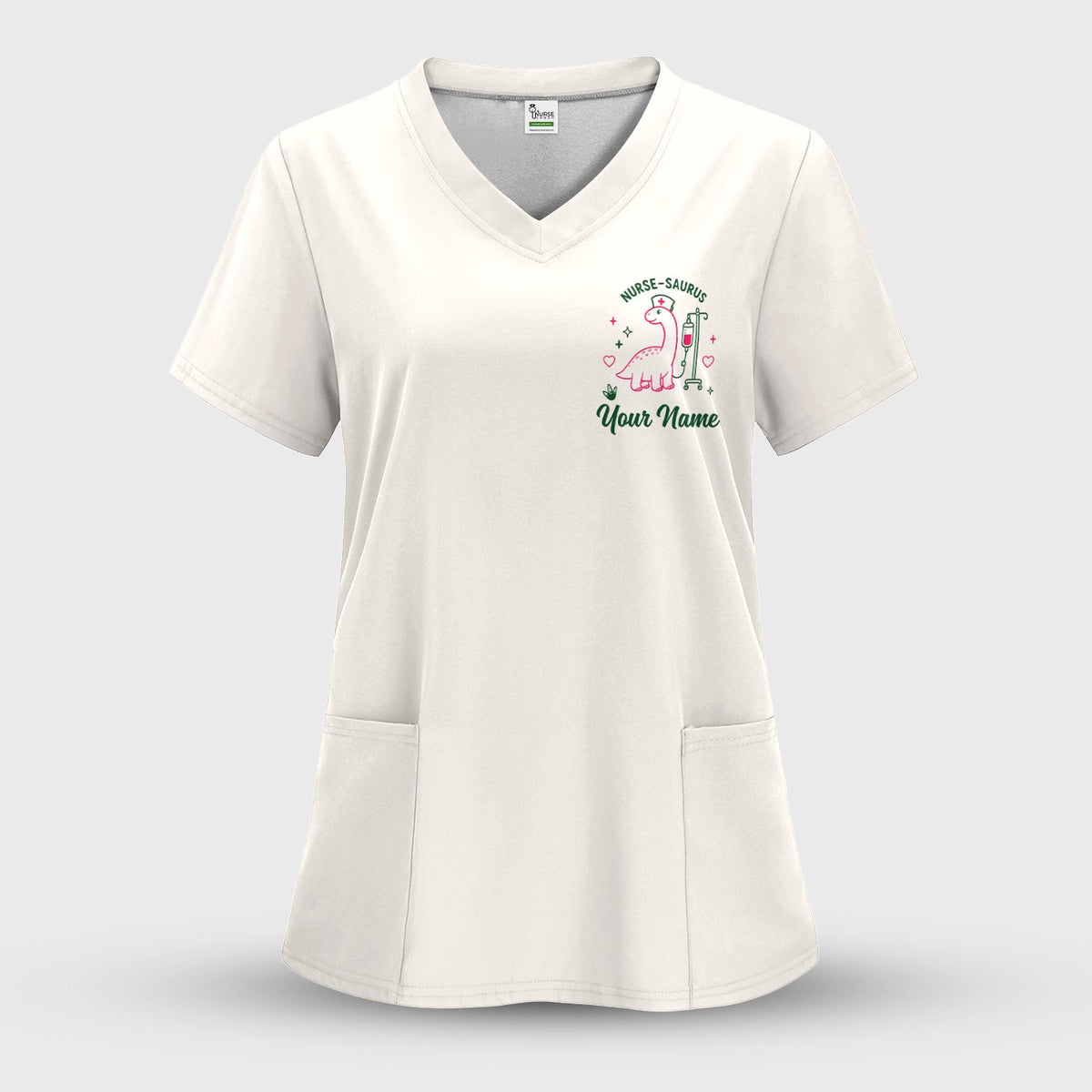 Personalized Dinosaur Nurse Scrub Top