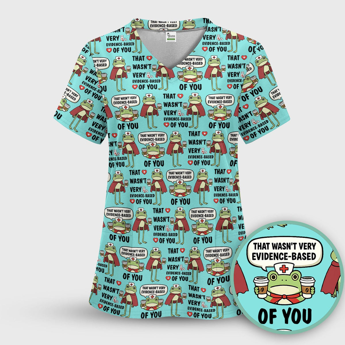 Funny Frog Nurse Quote Medical Pattern, Women's Scrub Set