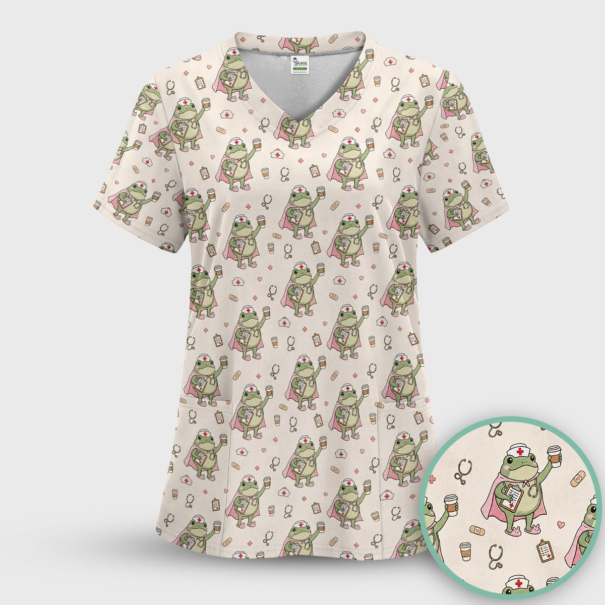 Super Nurse Frog Scrub Set