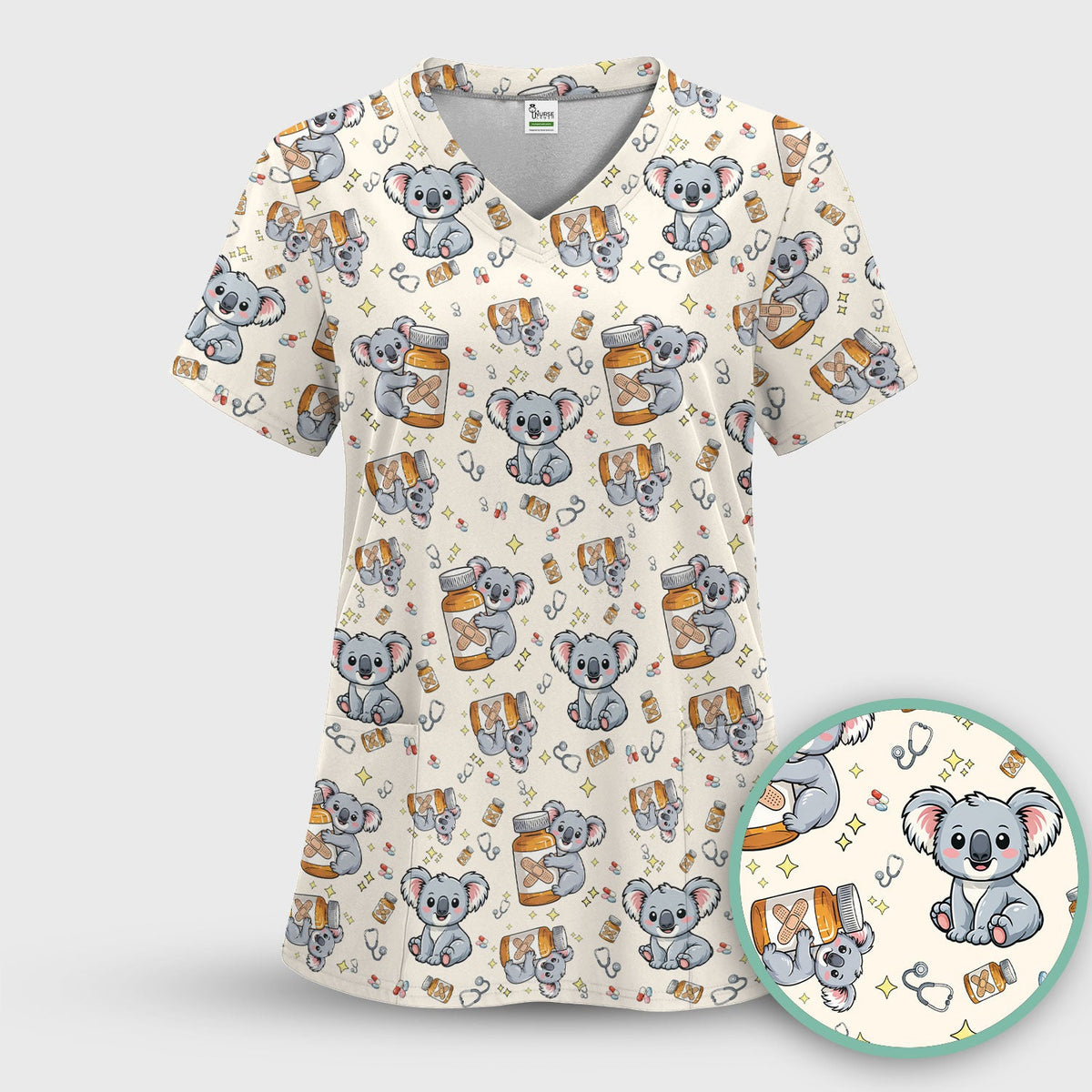 Koala Bandage Medicine Nurse Scrub Set