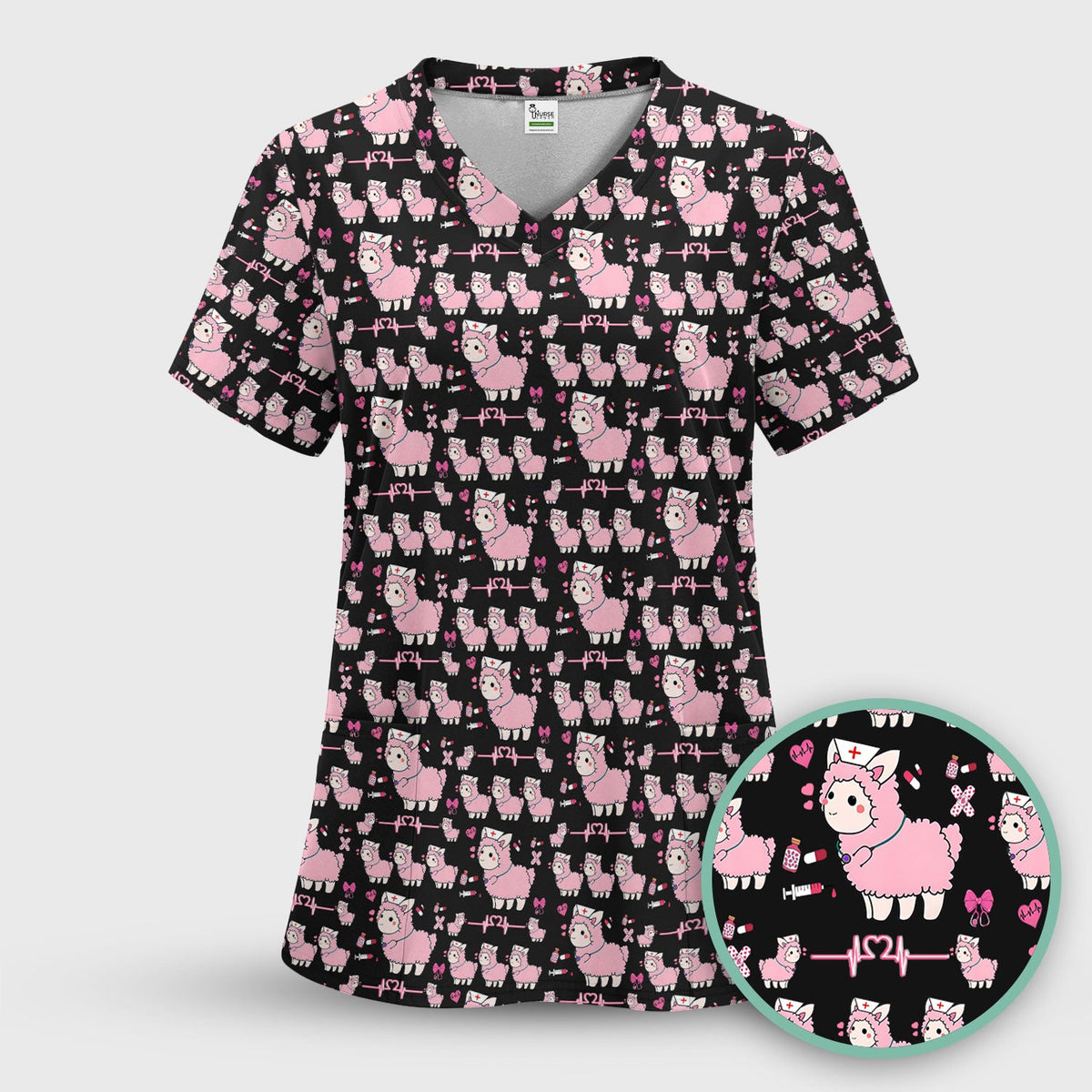Llama Ain't Got Time For Your Drama Nurse Scrub Top