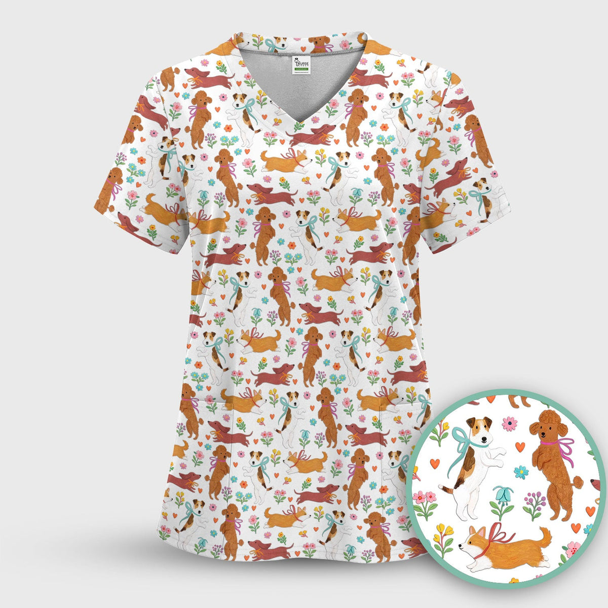 Dog Nurse Scrub Top