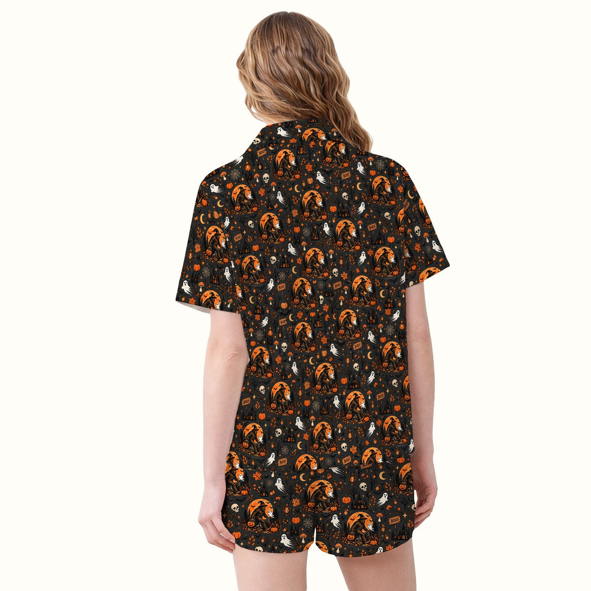 Bigfoot Ghost with Pumpkin Pajama Set - Halloween Gift For Nurse