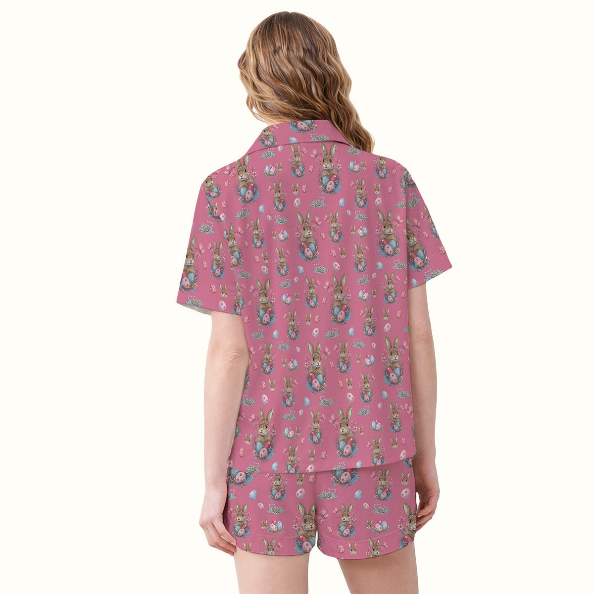 Pastel Easter Bunny Nest Nurse Pajama Set
