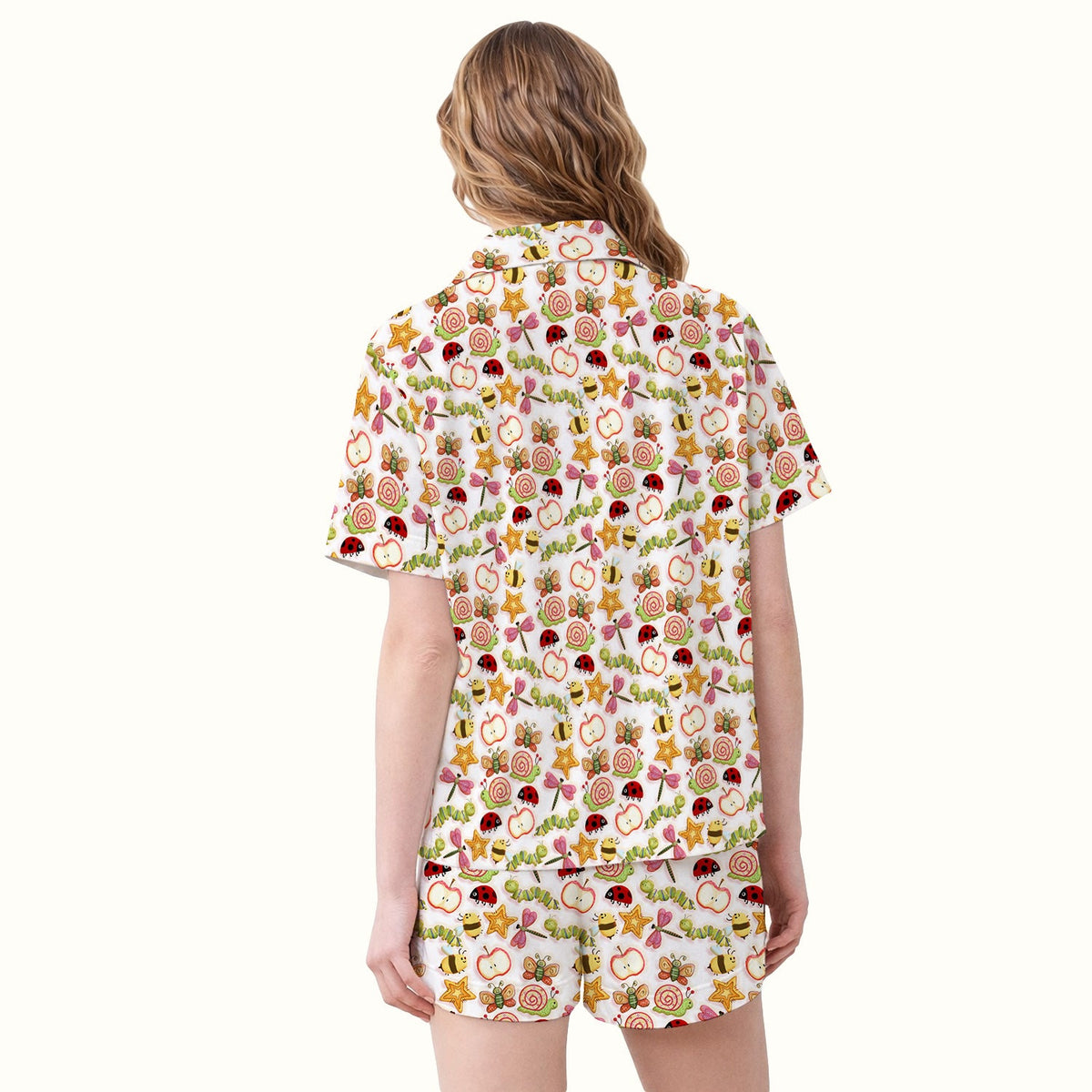 Snail Ladybug Caterpillar Apple Garden Pajama Set
