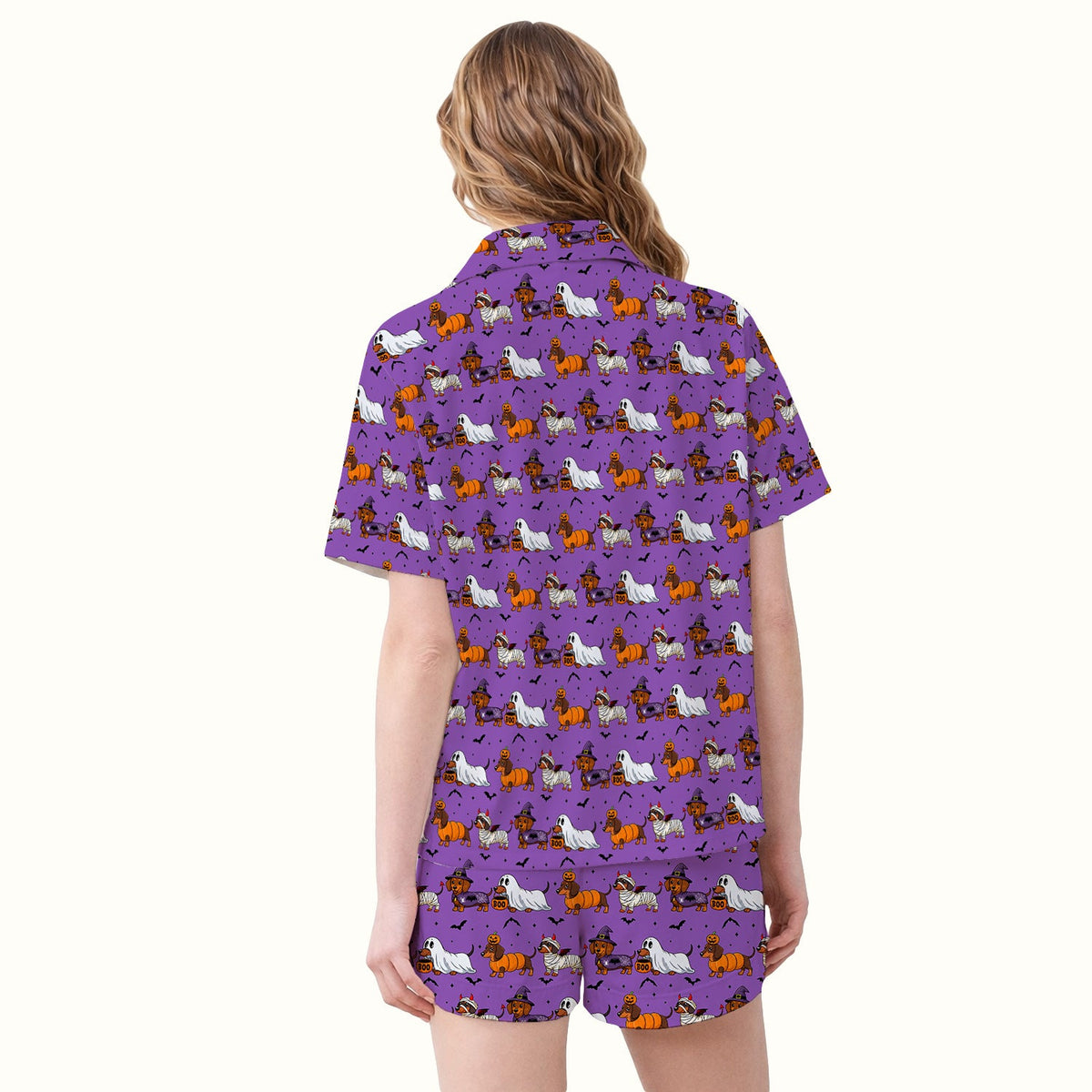 Dachshund with Bat Pajama Set - Halloween Gift For Nurse