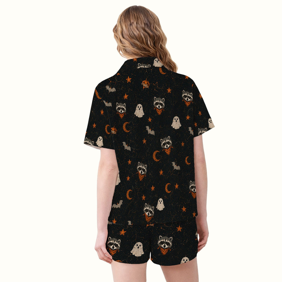 Ghost Pumpkin Raccoon Pajama Set - Halloween Gift For Nurse