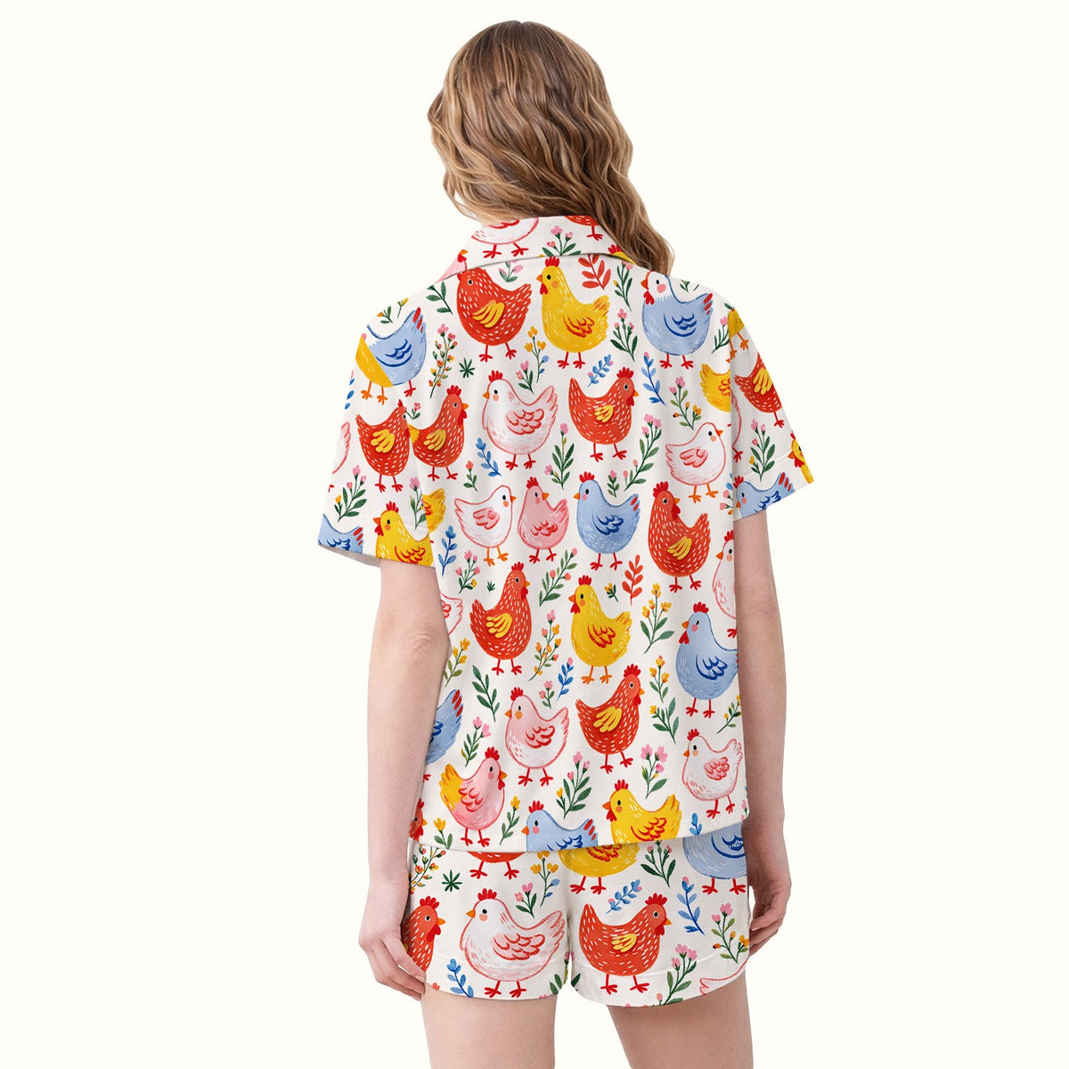 Fun Cartoon Hen Pajama Set