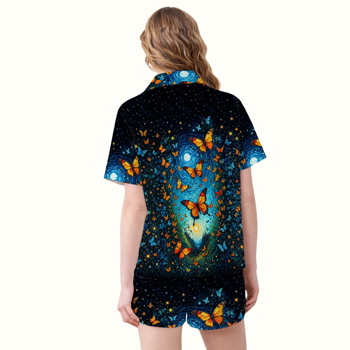 Moonlit Butterfly Nurse Pajama Set