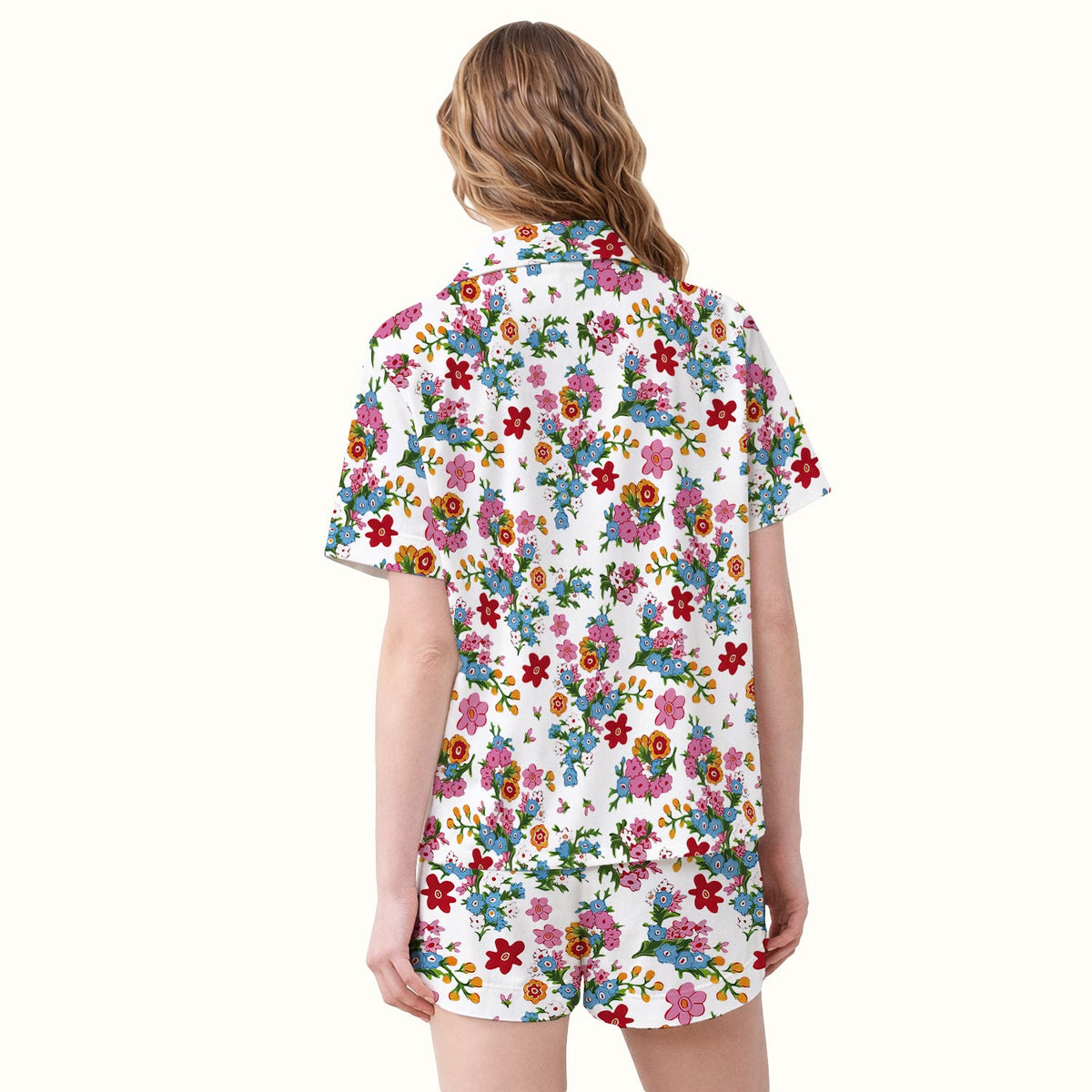 Vintage Floral Bouquet Nurse Pajama Set