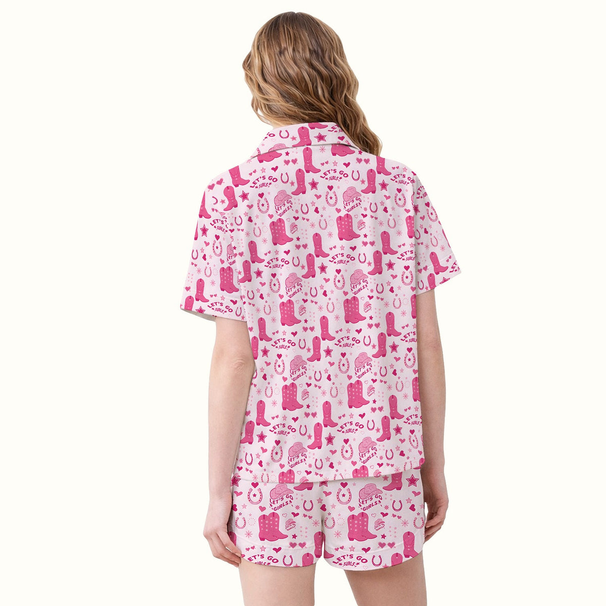 Pink Cowgirl Boots Pajama Set