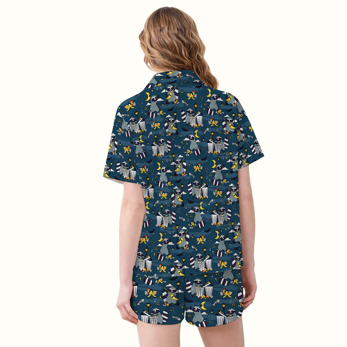 Raccoon Night Trash Banana Peel Pajama Set