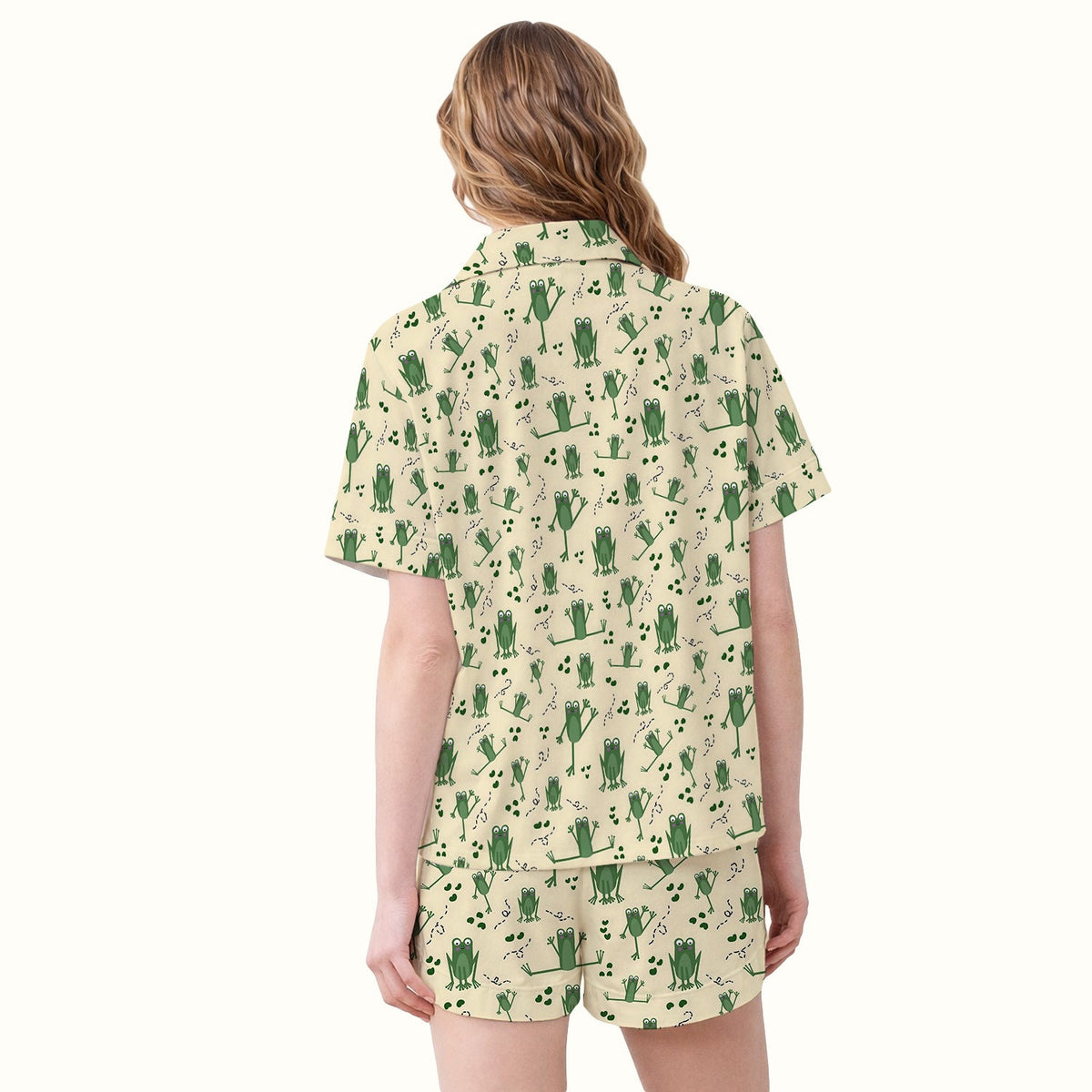 Frog Jumping Footprint Trail Pajama Set