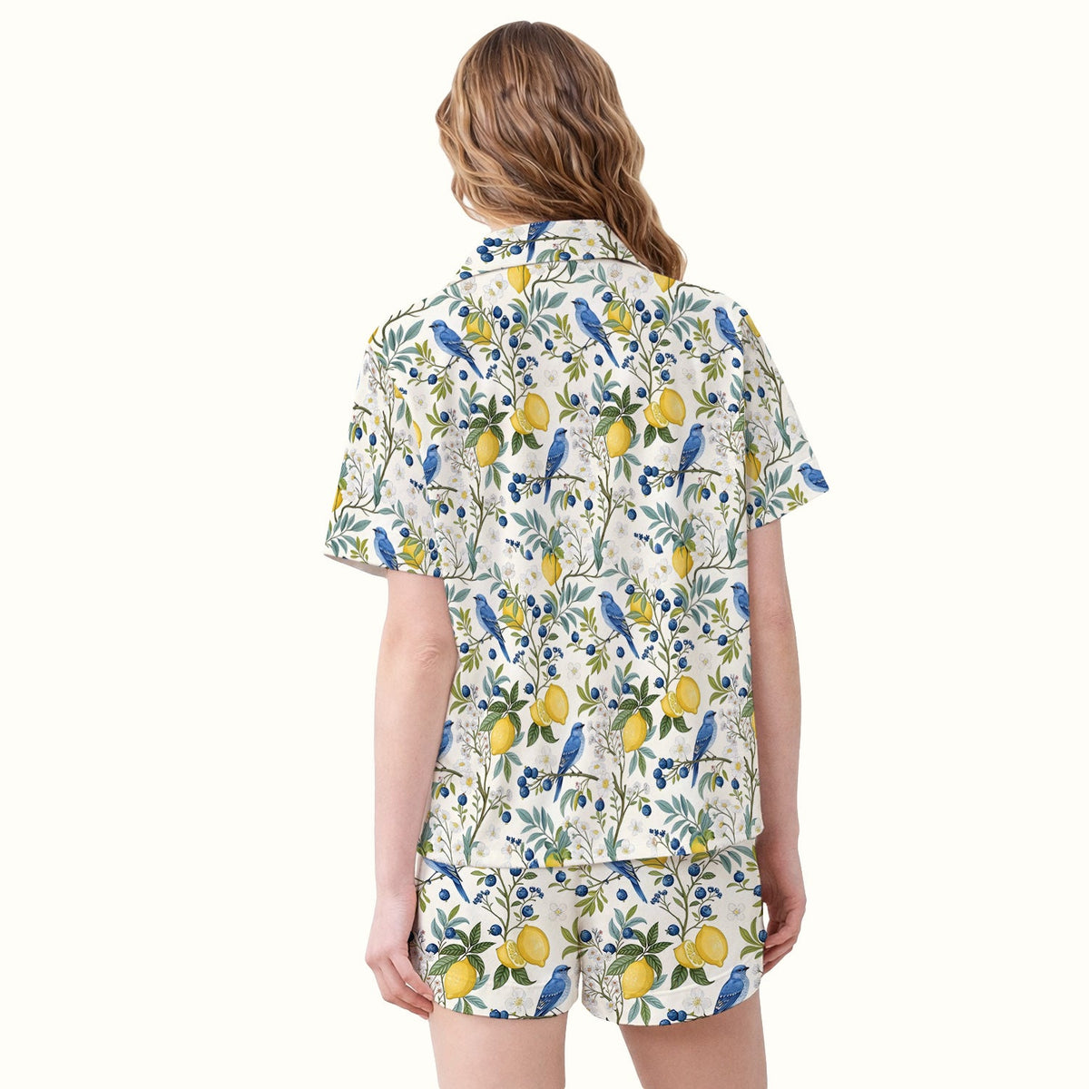 Cute Bluebird Lemon Berry Pajama Set