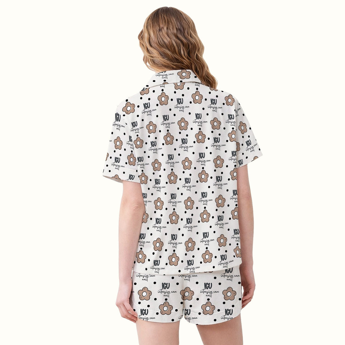 ICU Flower Polka Dot Pajama Set