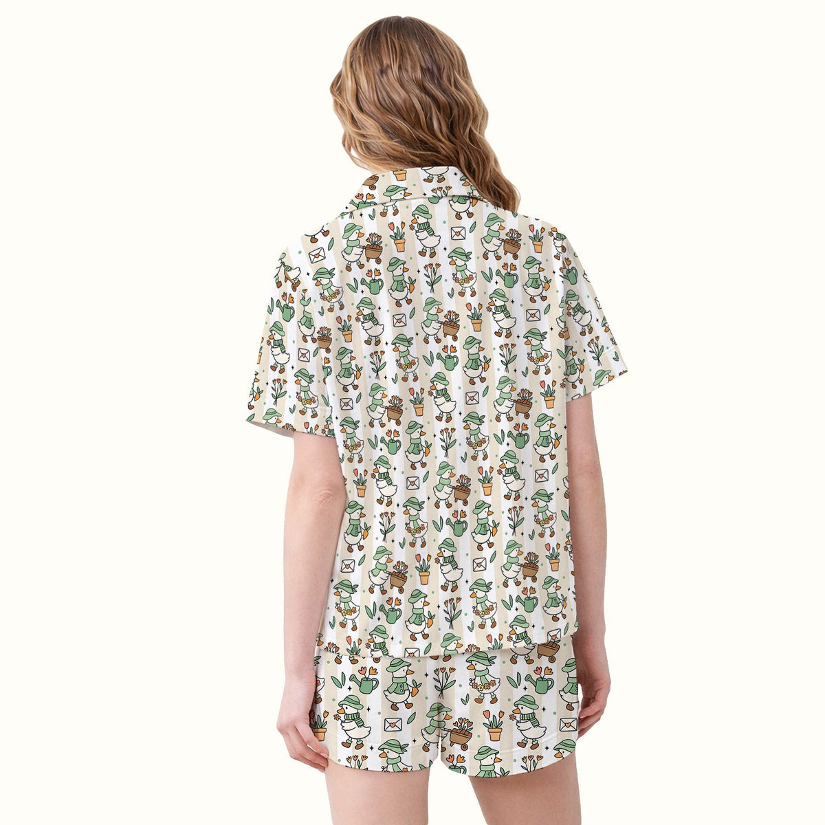 Gardening Duck Floral Pajama Set