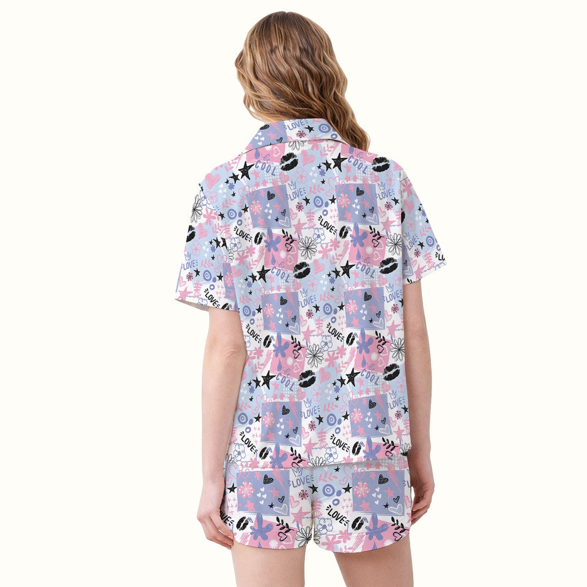 Love Hearts Doodle Pajama Set