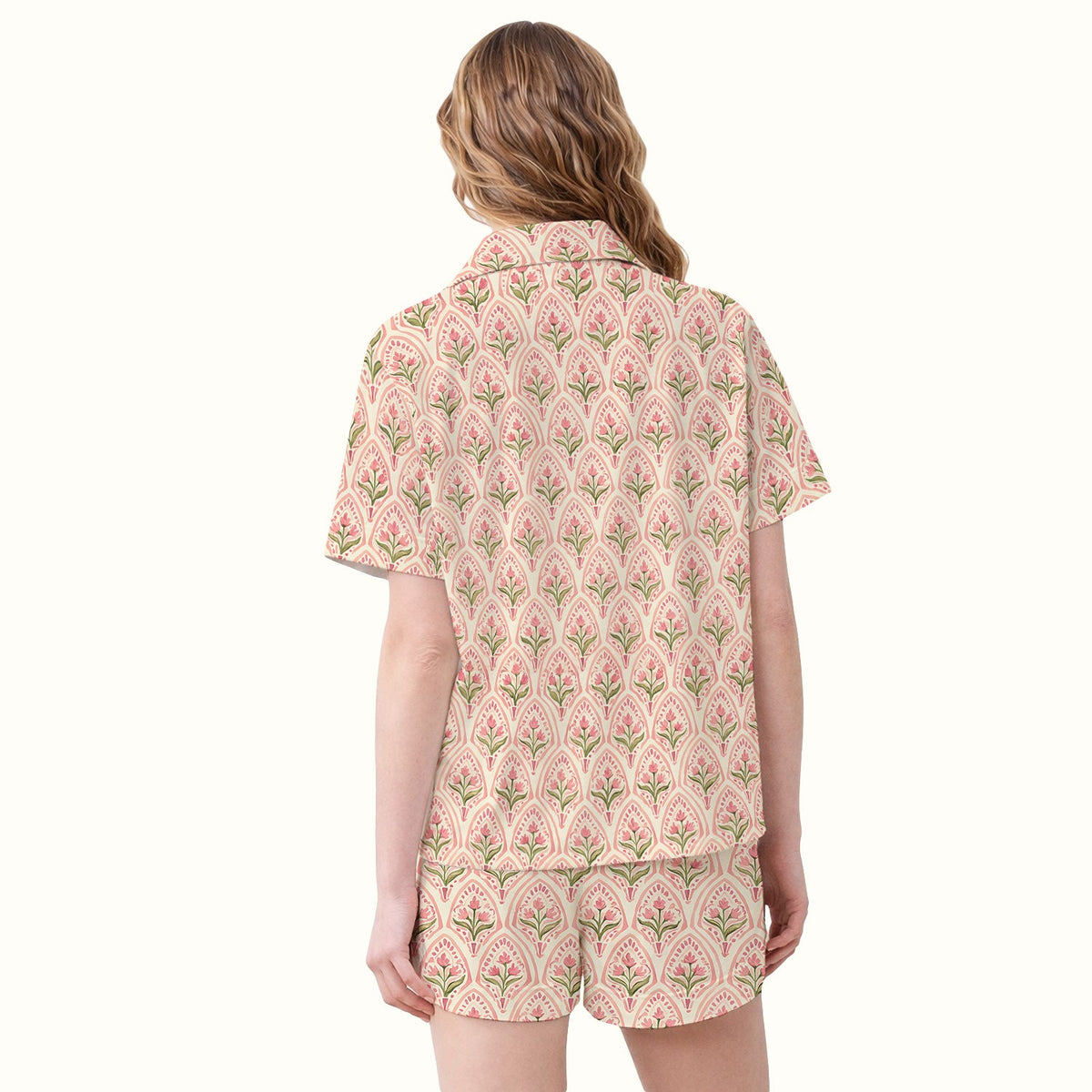 Pink Tulip Floral Arch Pajama Set