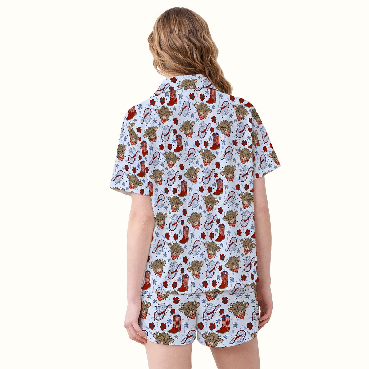 Highland Cow Cowboy Boots Pajama Set