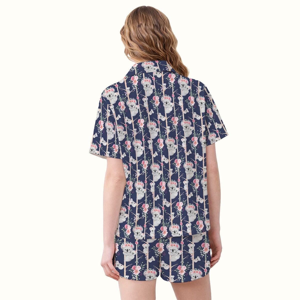 Koala Climbing Tree Blossom Pajama Set