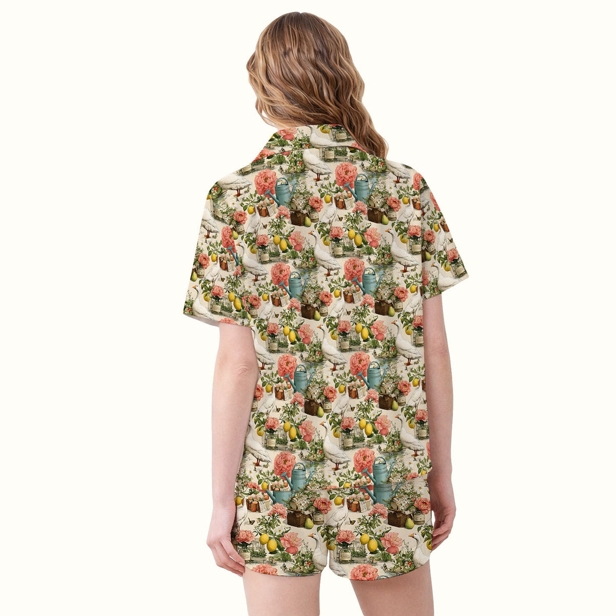 Vintage Goose Garden Floral Pajama Set
